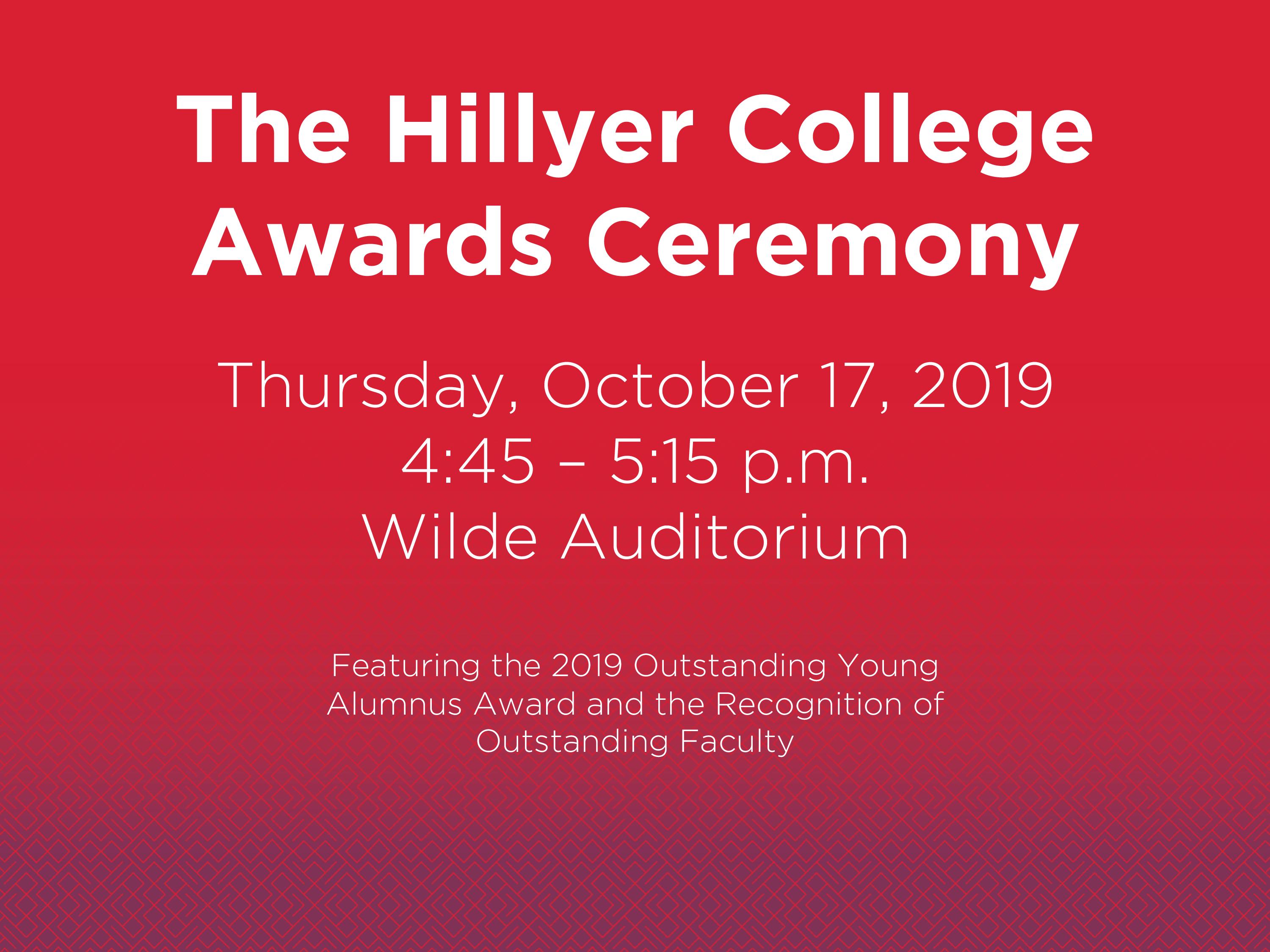 The Hillyer College Award Ceremony Is Tonight University of Hartford